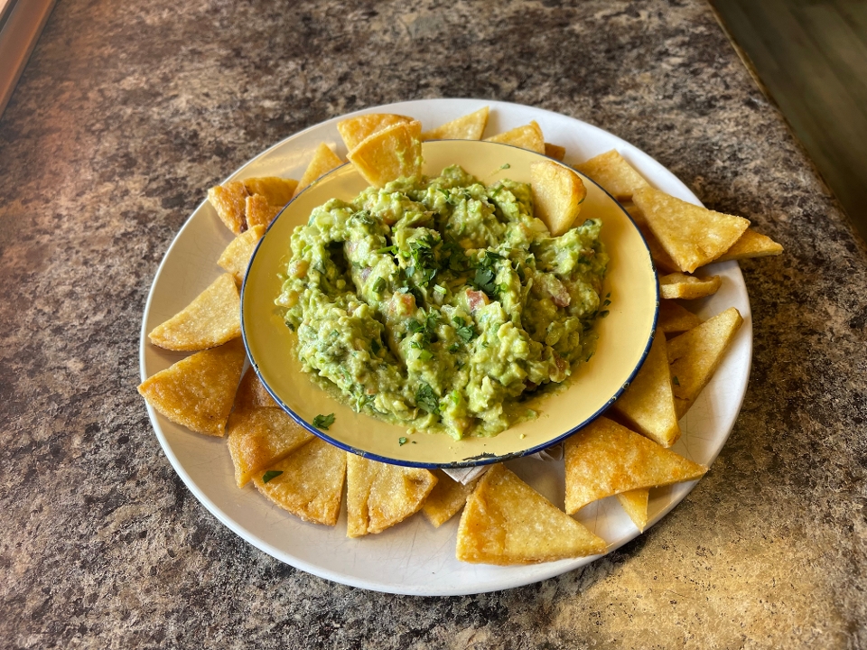 Guacamole & Arepa Chips.