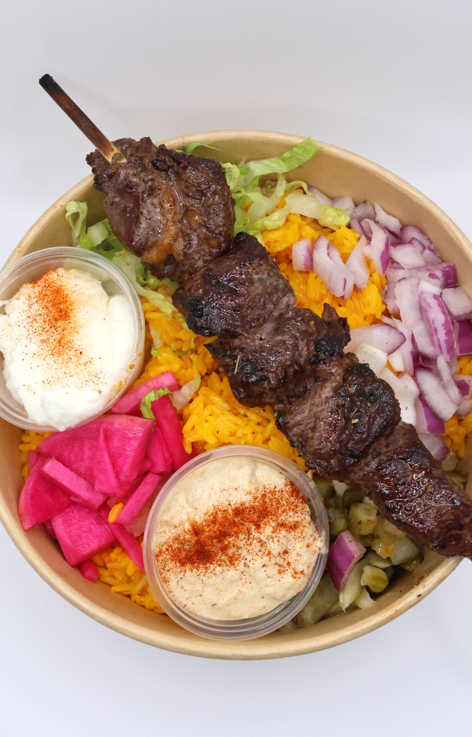 Grilled Steak Kabob Bowl.