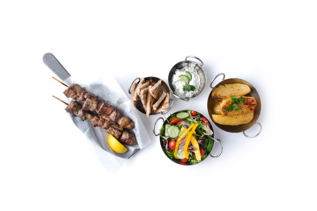 Pork Souvlaki Plate.