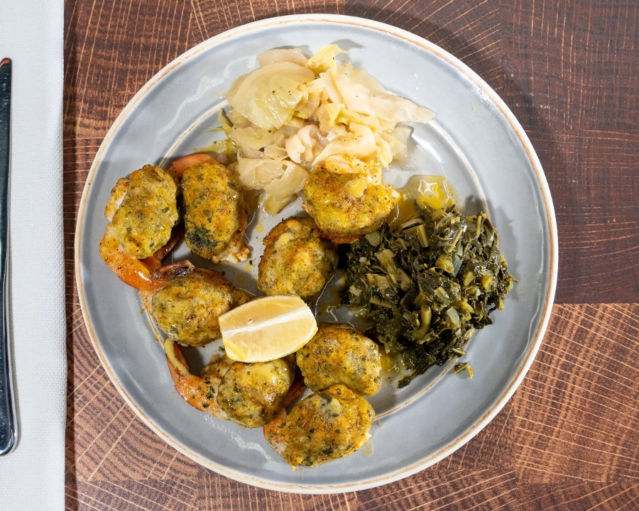 Stuffed Shrimp Platter.