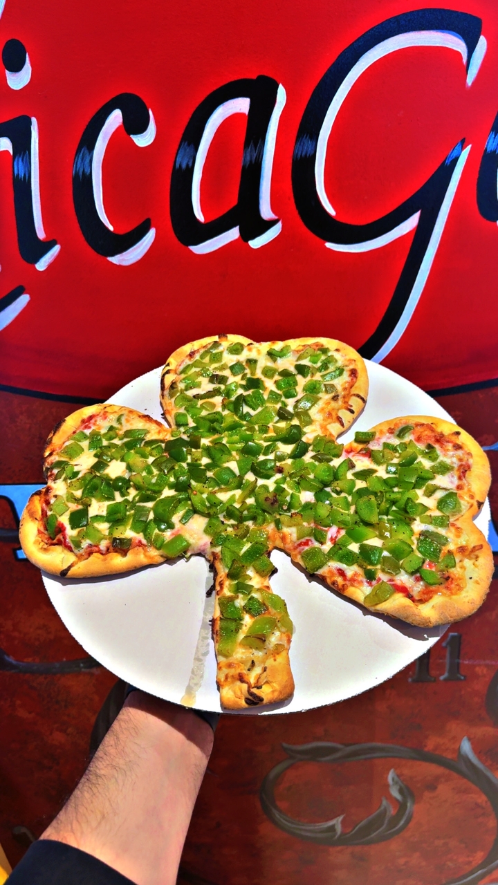 Shamrock Shaped Pizza.