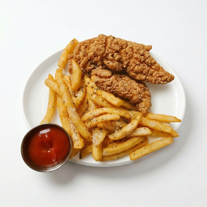 3 Chicken Tenders with Fries.