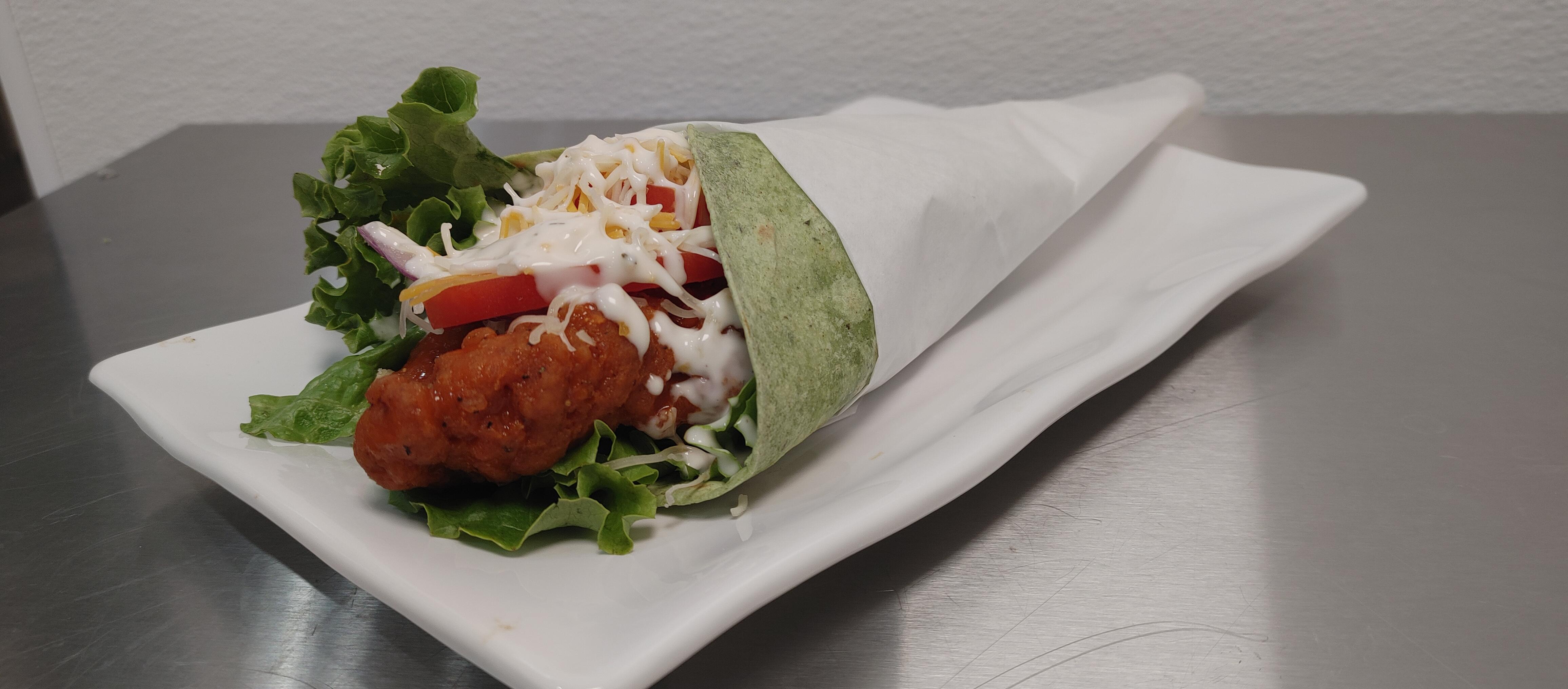 Buffalo Chicken Wrap & Fry.