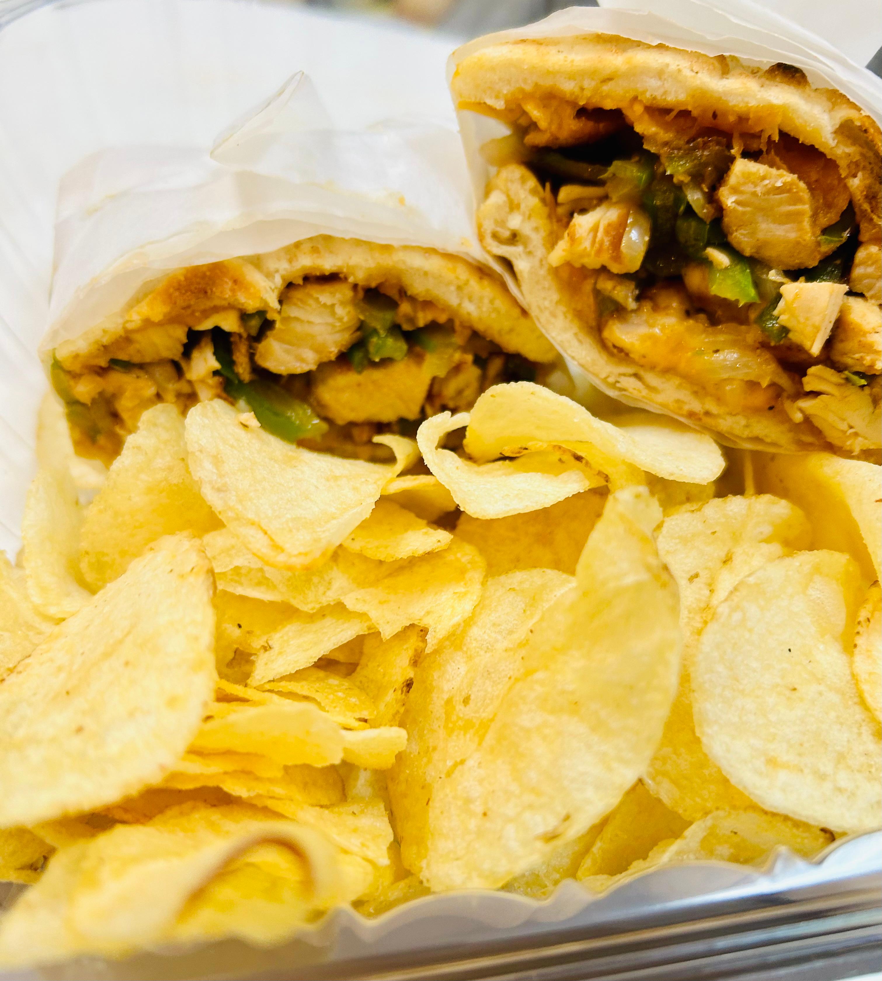 Chicken Fajita Panini w/ Lays.