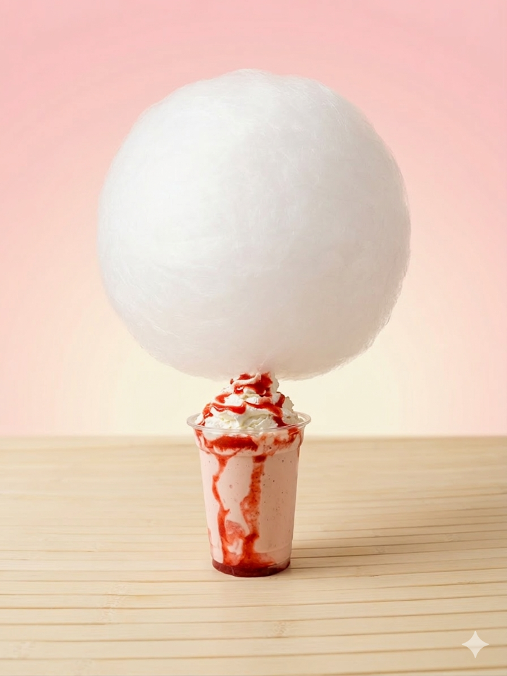 Strawberry Cotton Candy Shake.