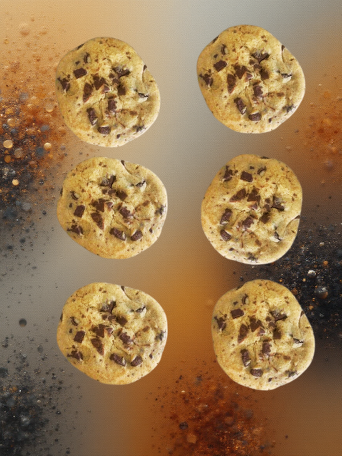 (6 PCS) PARTY PACK SIZE CHOCOLATE CHIP COOKIES.