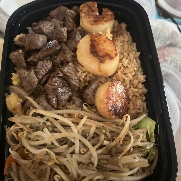 Filet Mignon & Scallop Hibachi.