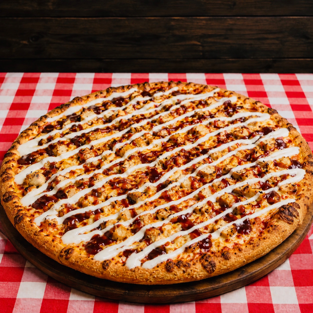 Large BBQ Grilled Chicken Bomb Pizza 14 (Greek Style).