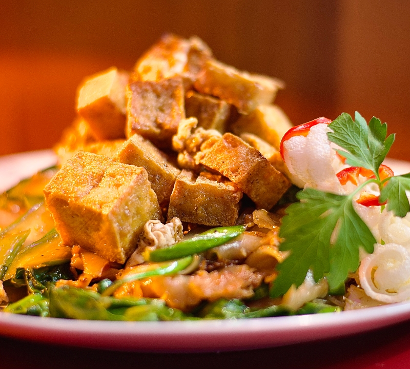 Pad zee eww crispy tofu.