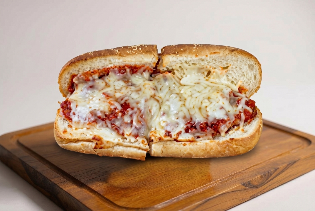 Meatball Parmigiana Sandwich.