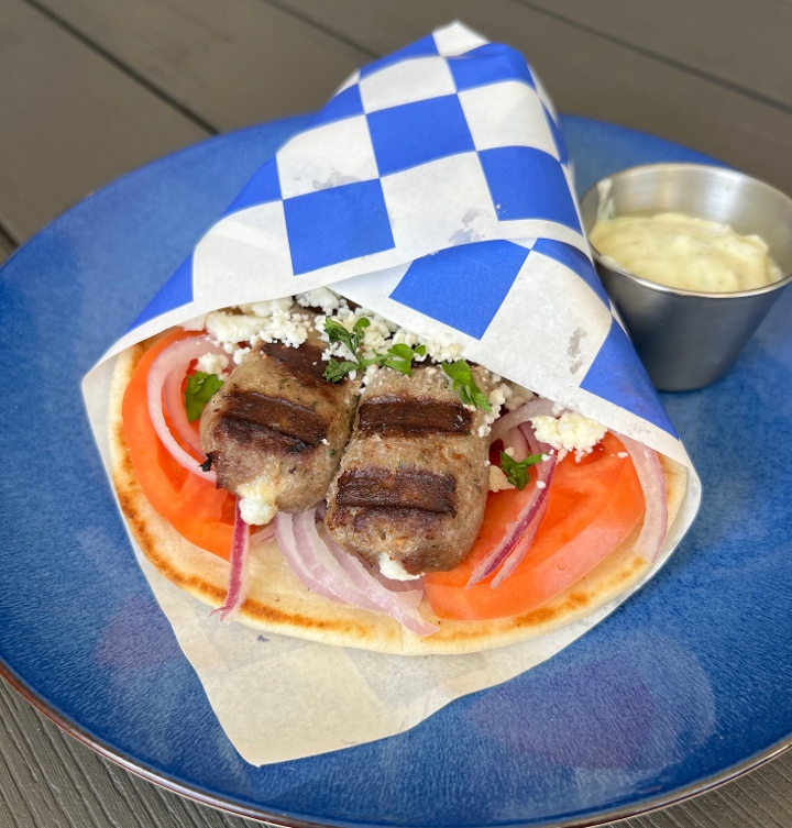 Beef Feta Kebab sandwich.