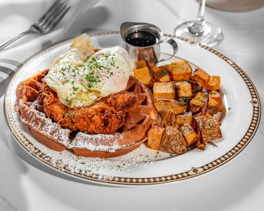 Hot Honey Chicken and Waffle.