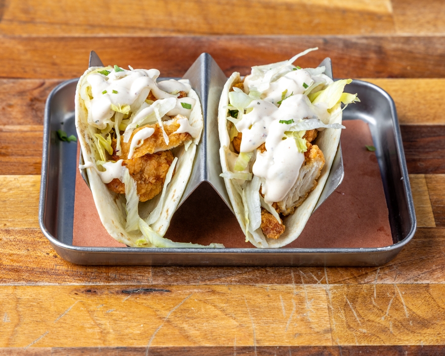 Fried Chicken Tacos.
