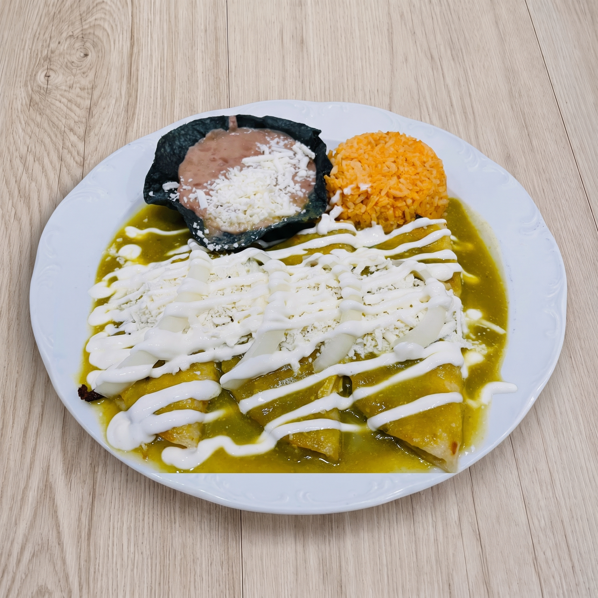 Enchiladas Verdes Plate.