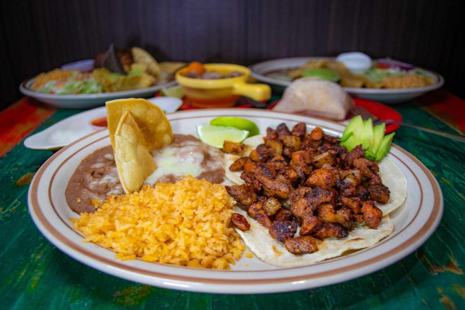 Al Pastor Taco Plate.