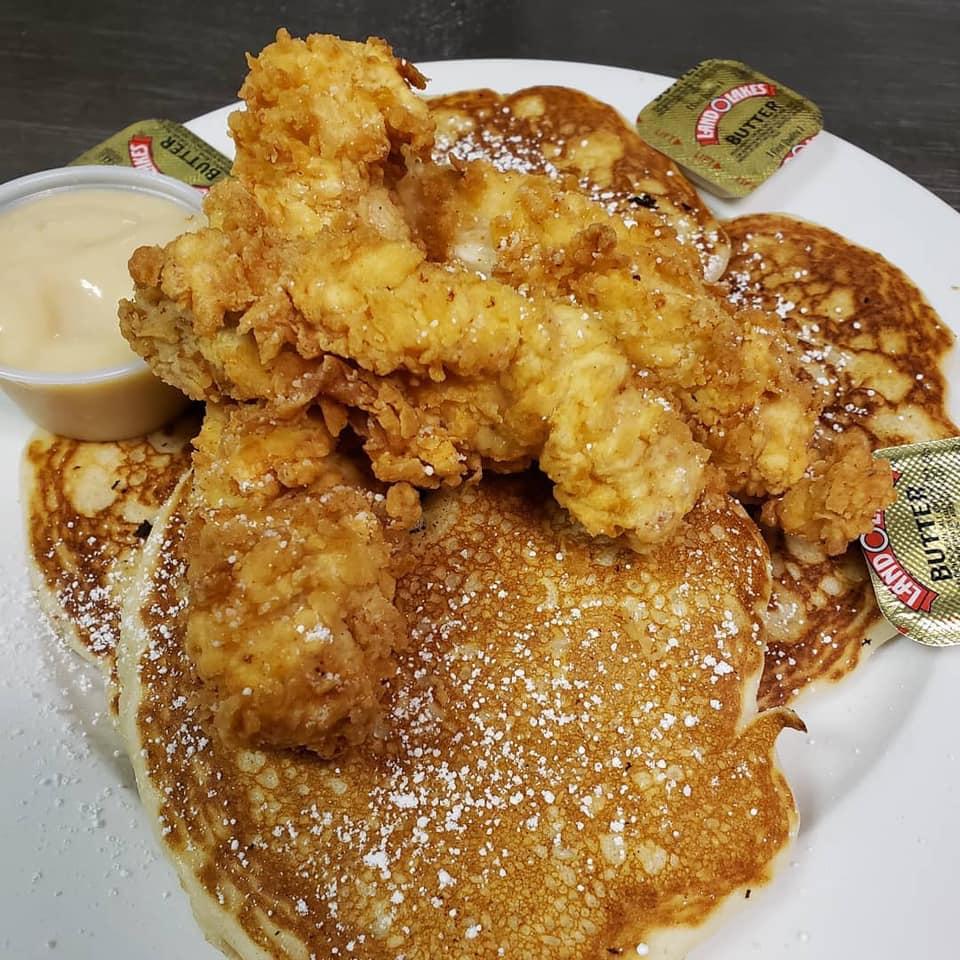 Chicken and Pancakes.