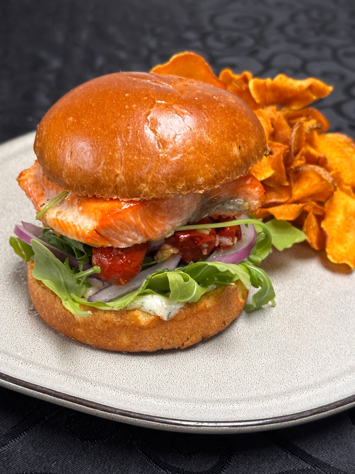 Salmon Burger.