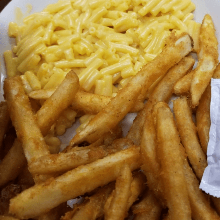 Kids Mac & Cheese and Fries.