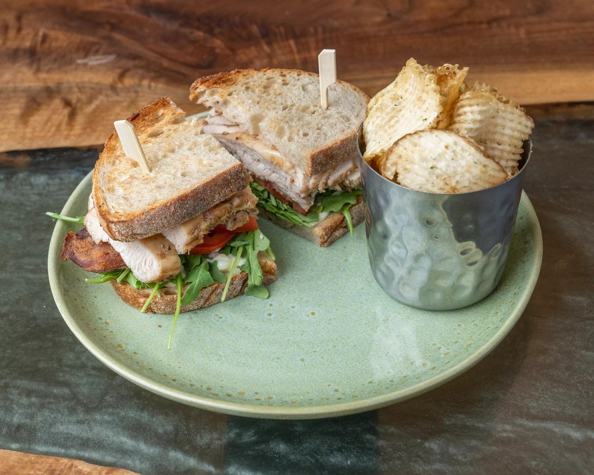 Rotisserie Chicken Club Sandwich.