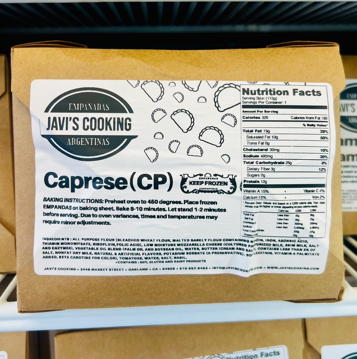 CAPRESE-CP (4pack) frozen empanadas.