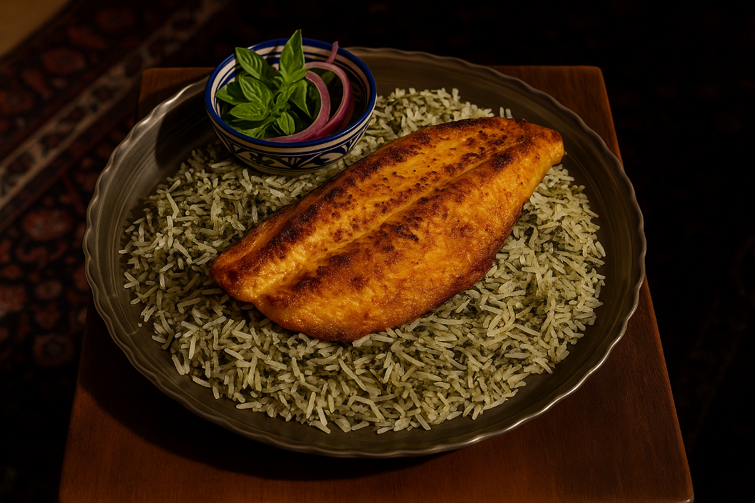 Sabzi Polo Ba-Mahi (سبزی پلو با ماهی سی‌بَس).