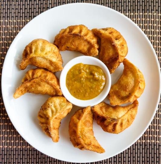 Fried Paneer Momos.