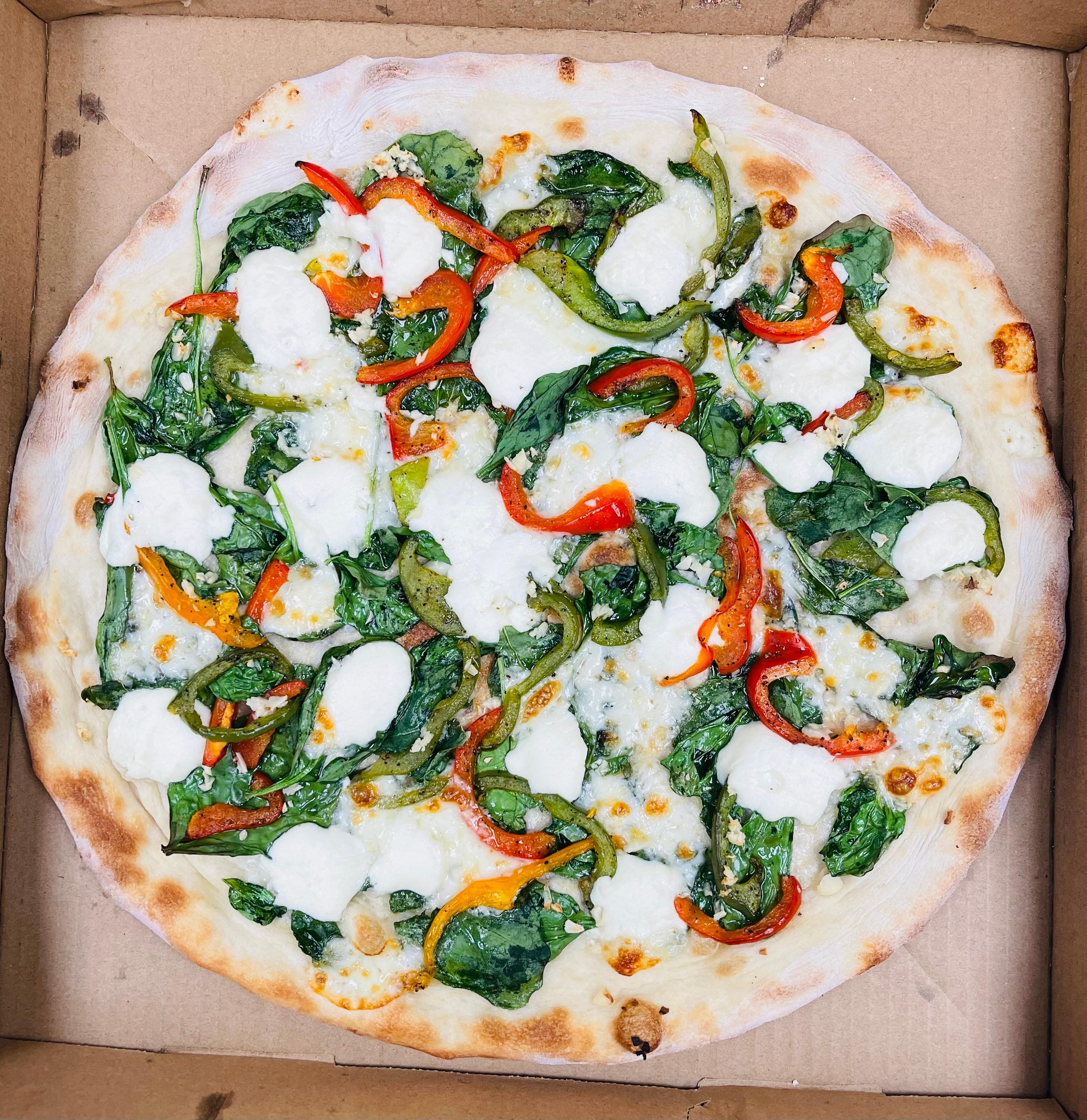 14" Bianchi Spinach Pizza.