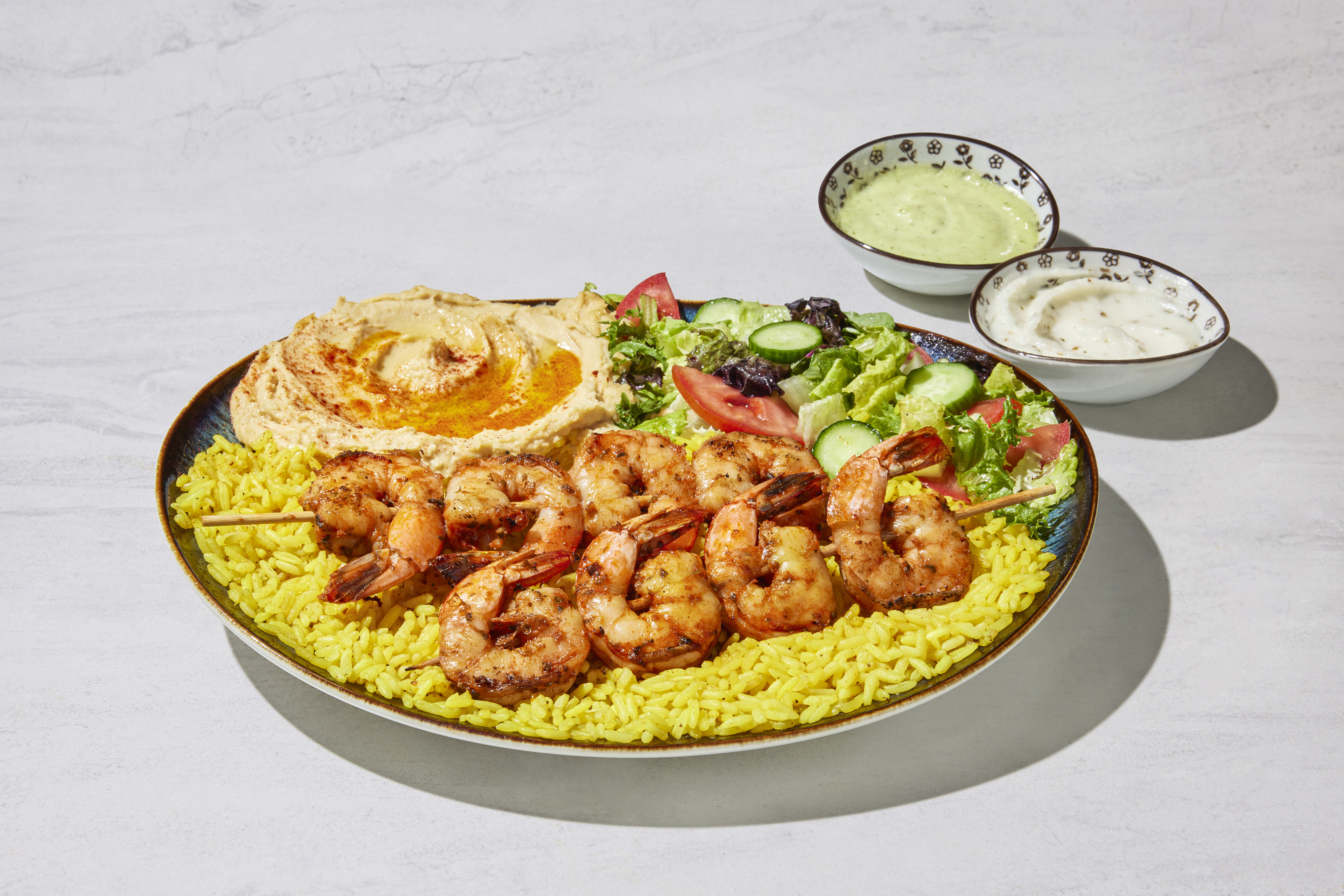 4. Shrimp Kabob Plate.