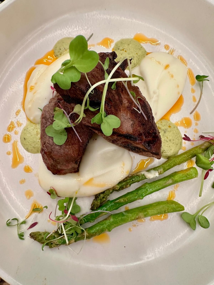 Beef Tenderloin with Pepper Sauce.