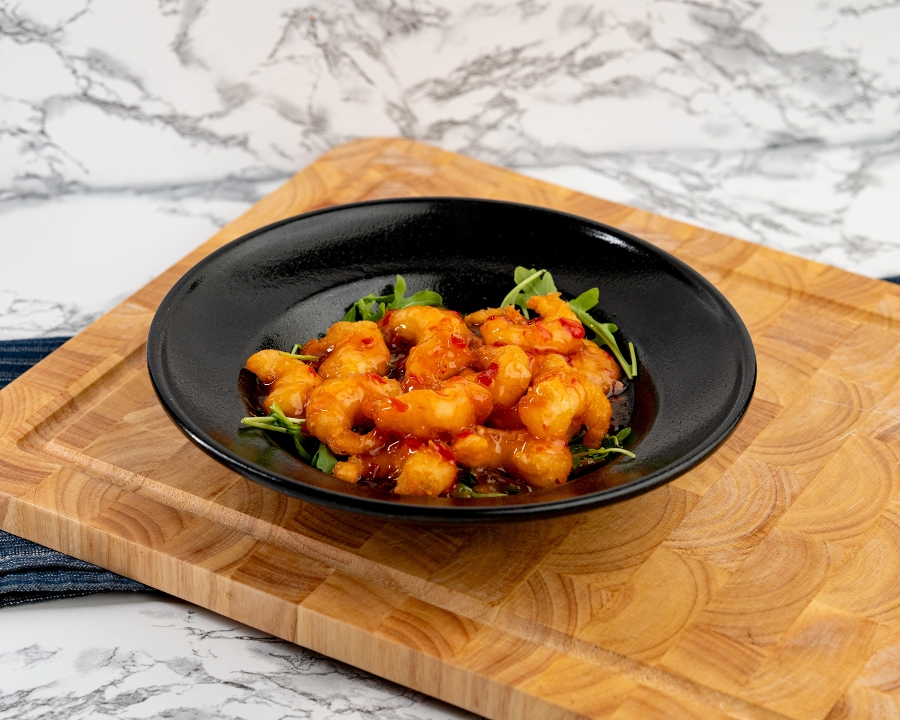 Tempura Shrimp in Pepper Jelly.