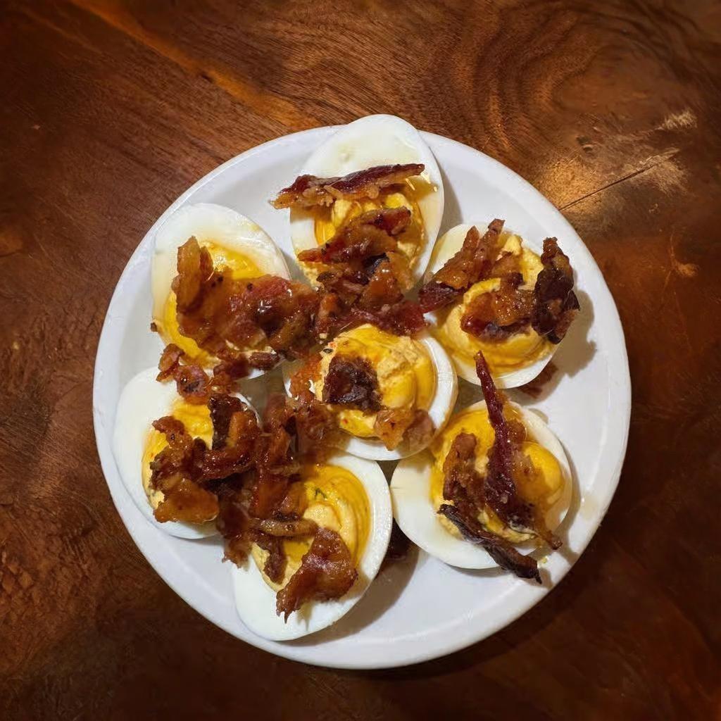 Honey Glazed Deviled Eggs.