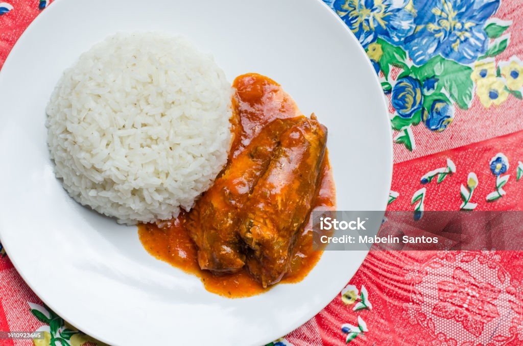 WHITE RICE - SARDINES in HOUSE SAUCE.