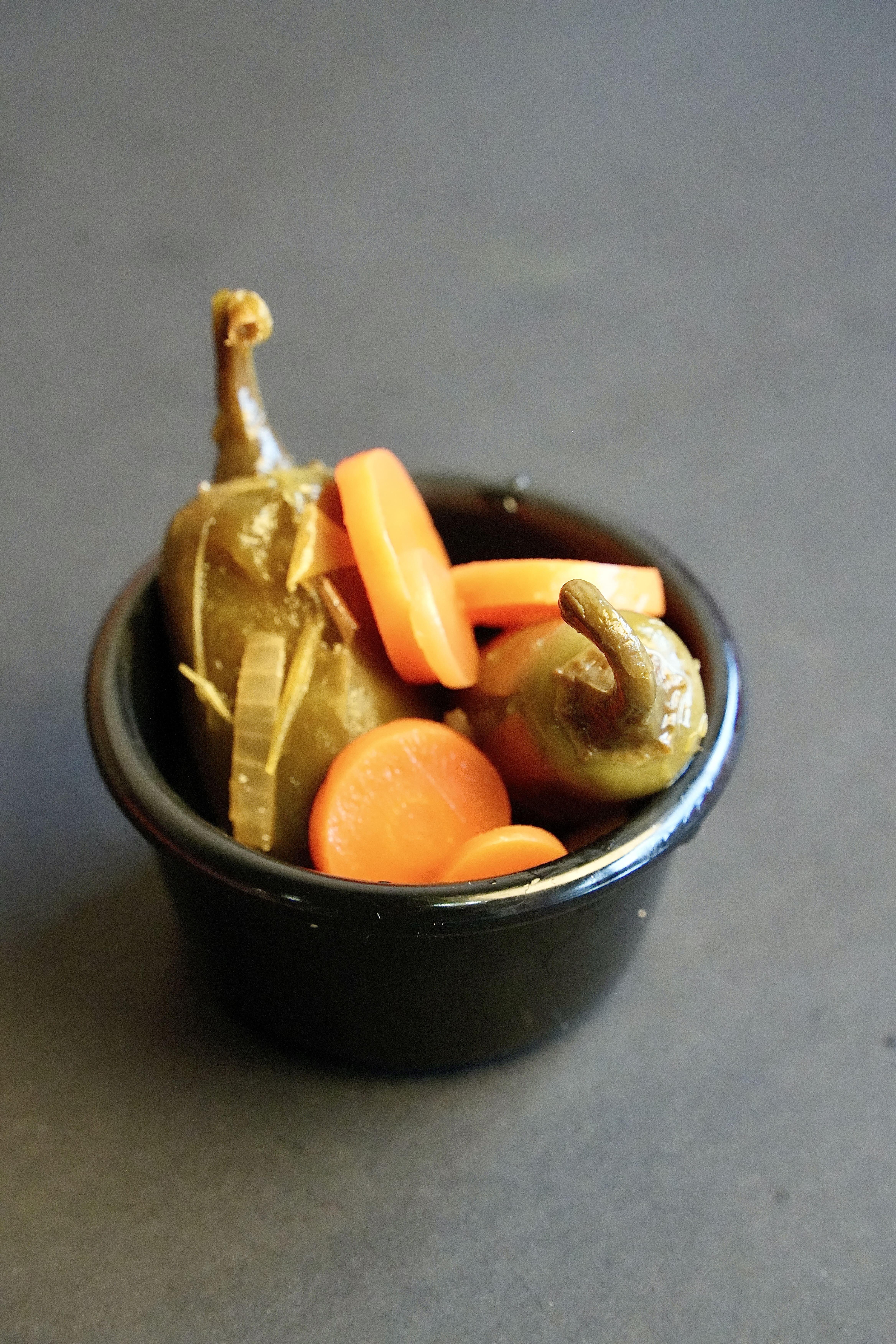 Jalapeños and Carrots.