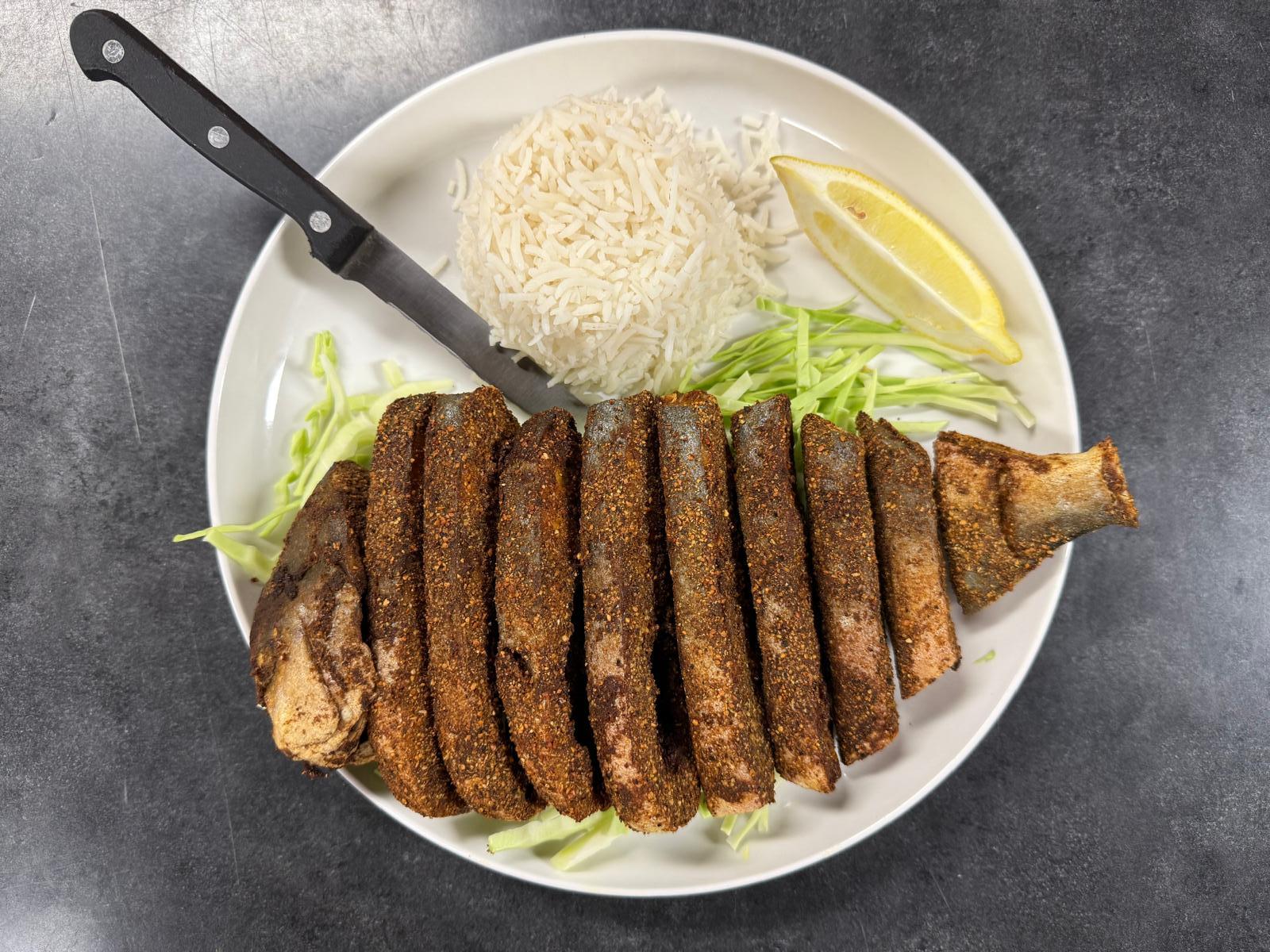 Pomfret Masala Fish Fry (With Rice).