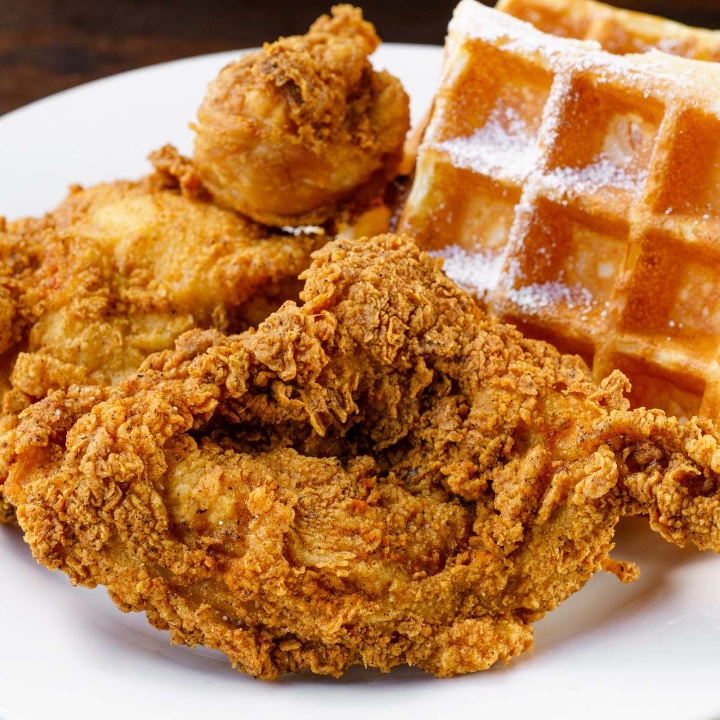 3 Piece Fried Chicken & Waffles.