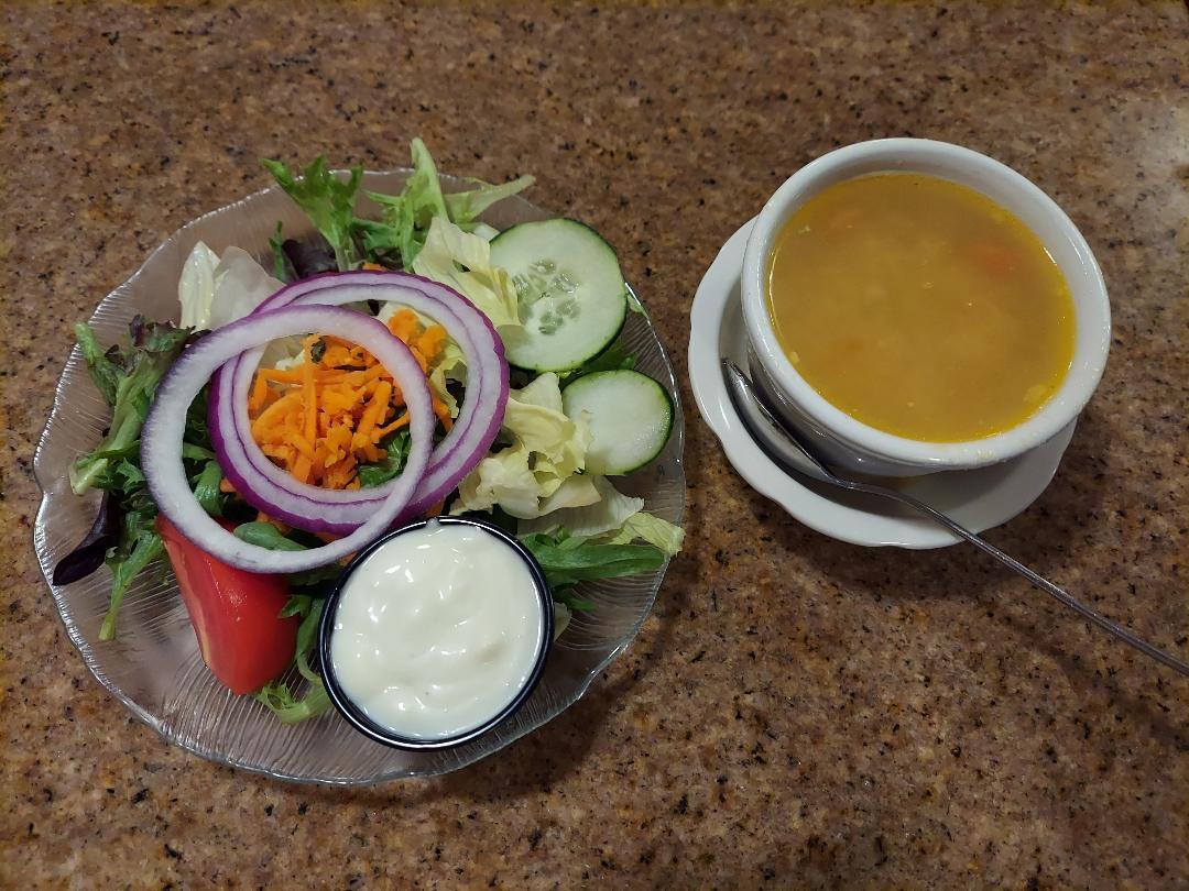 CUP OF SOUP & SALAD.