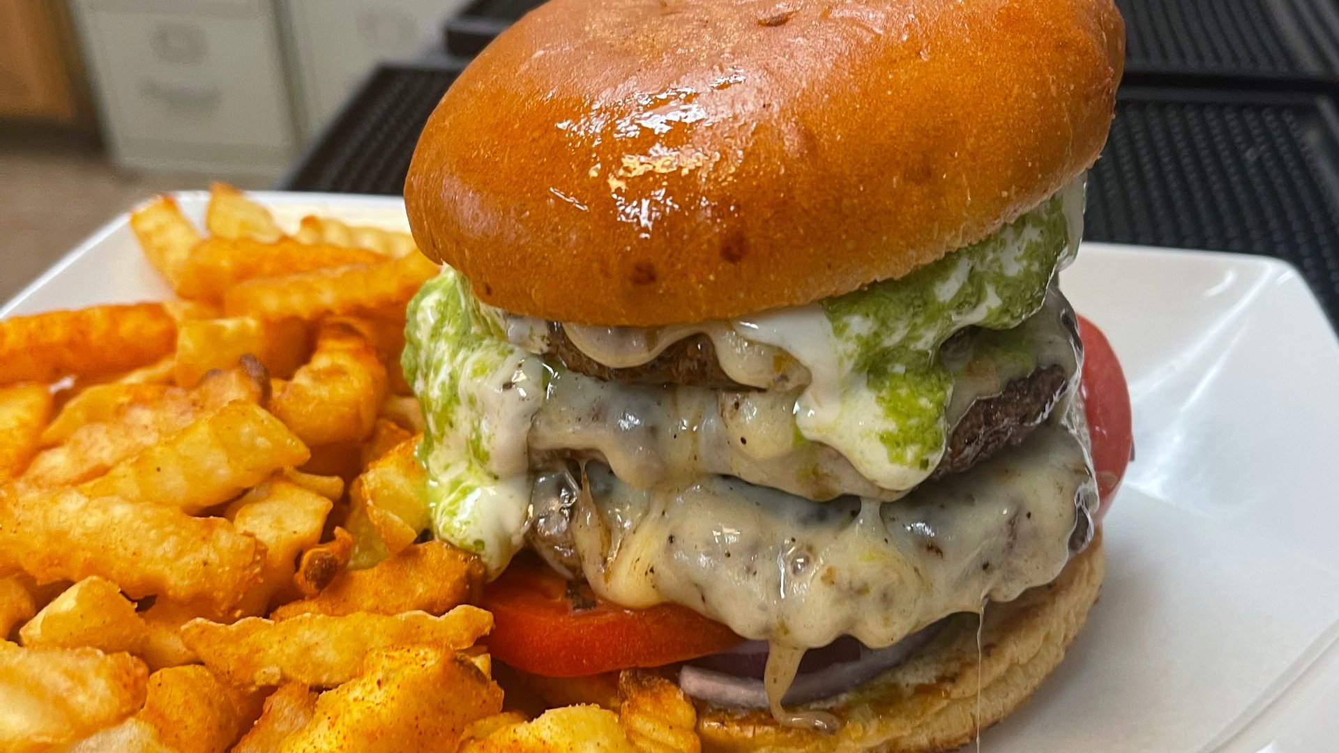 MONSTER BURGERS +Fries & 12oz Coke.