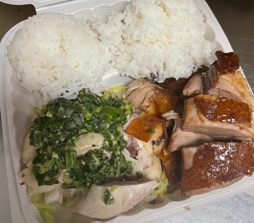 葱鸡鸭饭 188.Roast Duck n Chicken on Rice.