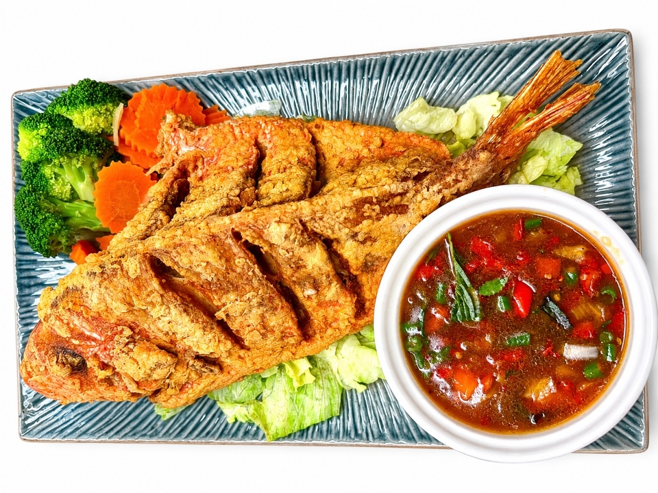 Crispy Basil Red Snapper 🌶.