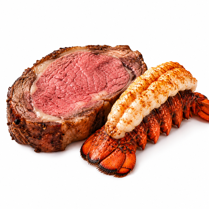 Prime Rib 8oz & Lobster Entrée.