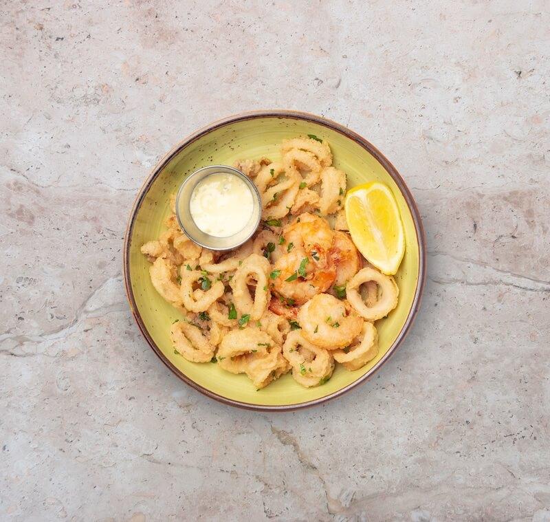 Calamari and shrimp.