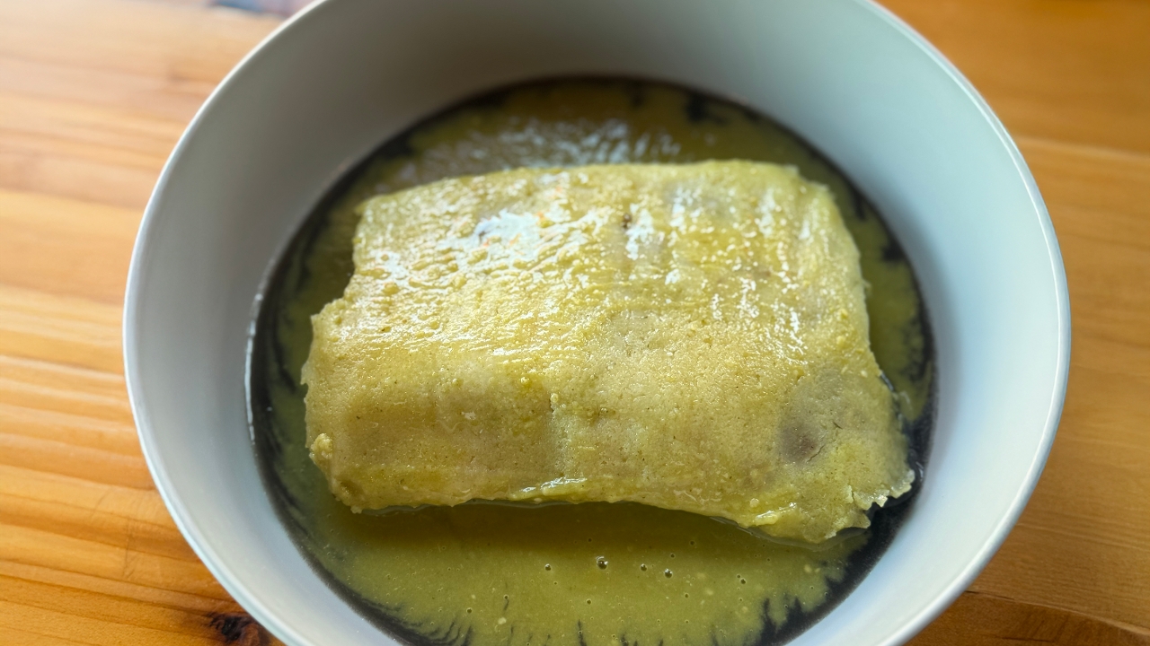 Salsa Verde Pork Tamal.