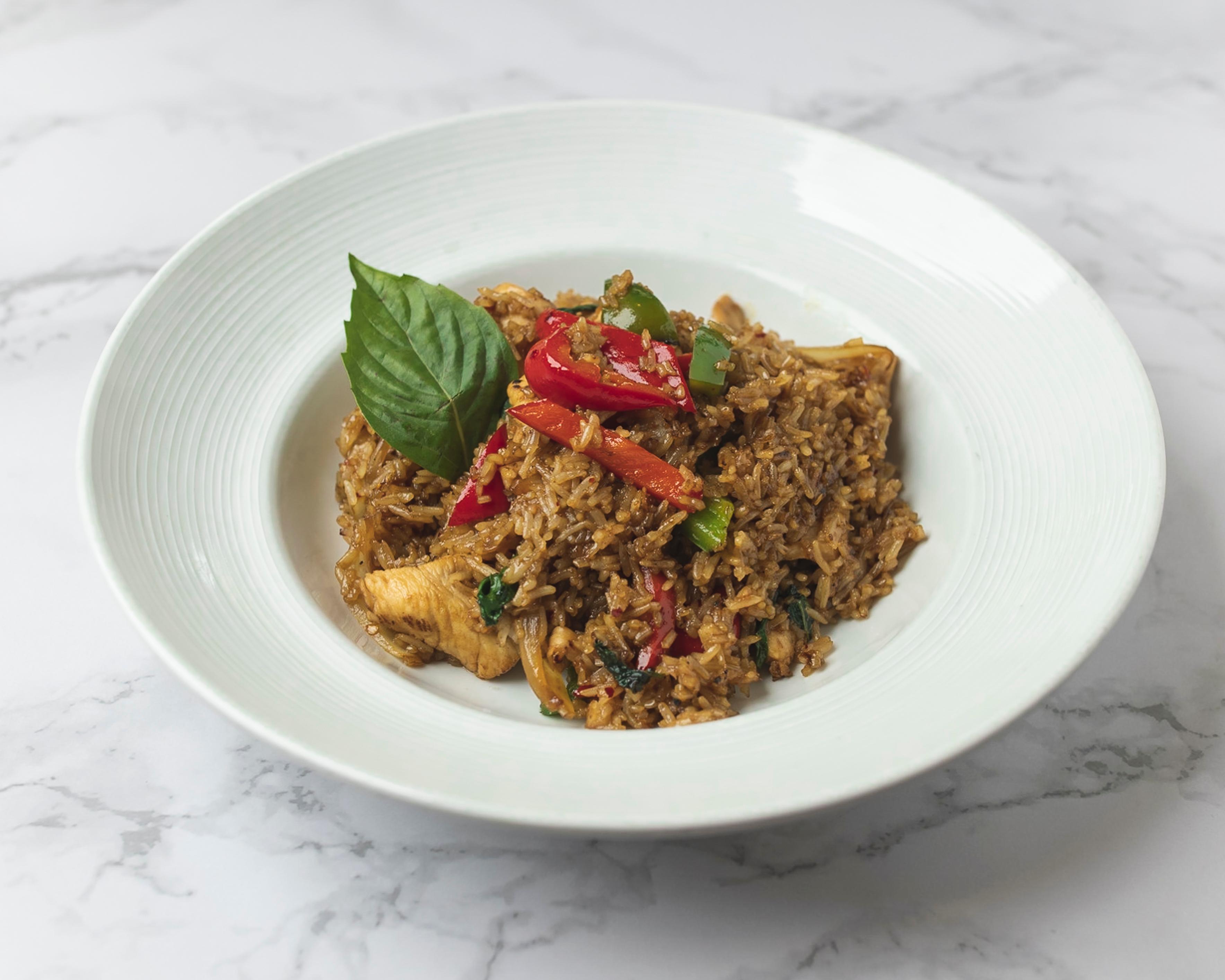 Thai Basil Spicy Fried Rice (Gluten Free Sauce).