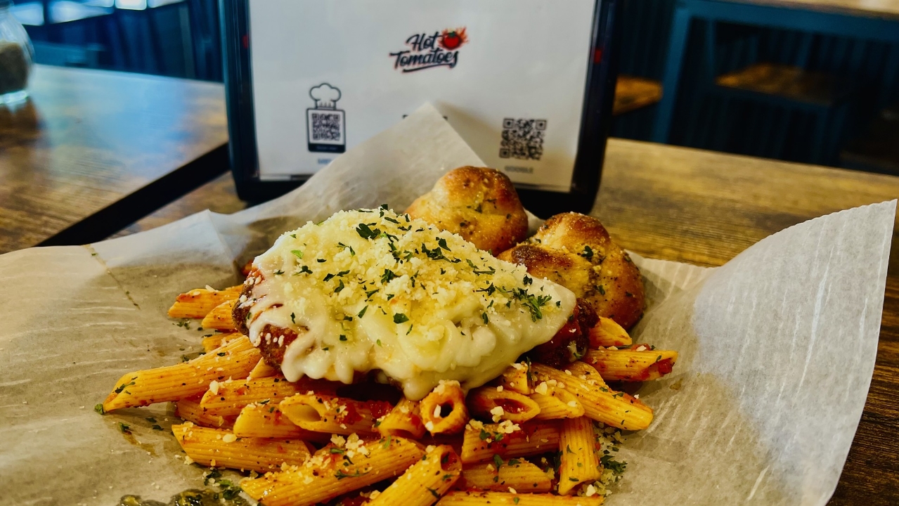 Ziti & Chicken Parm.