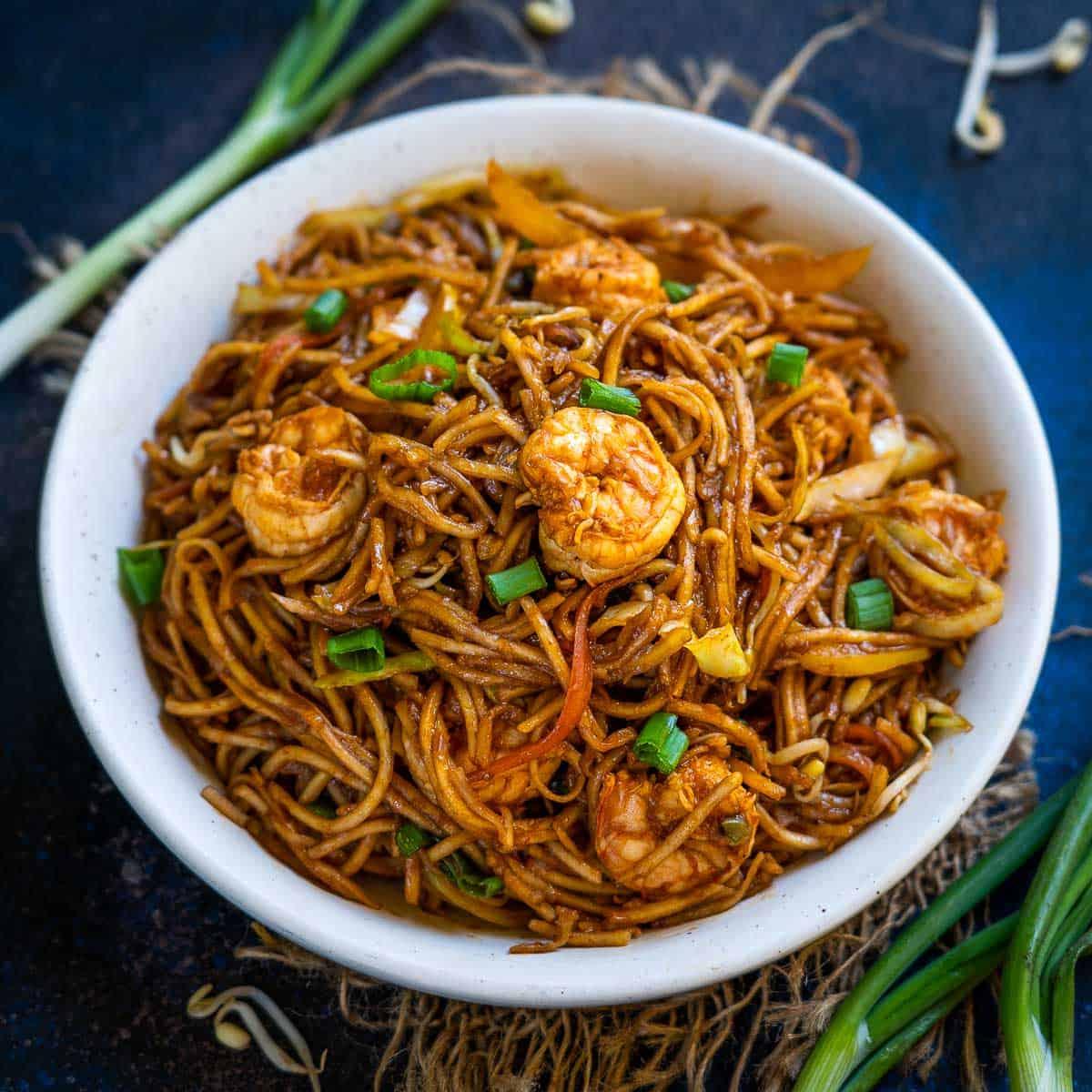 Shrimp Hakka Noodles.