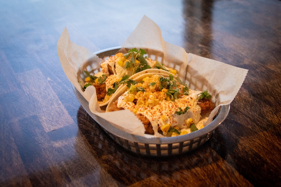 Fried Chicken Elotes Tacos.
