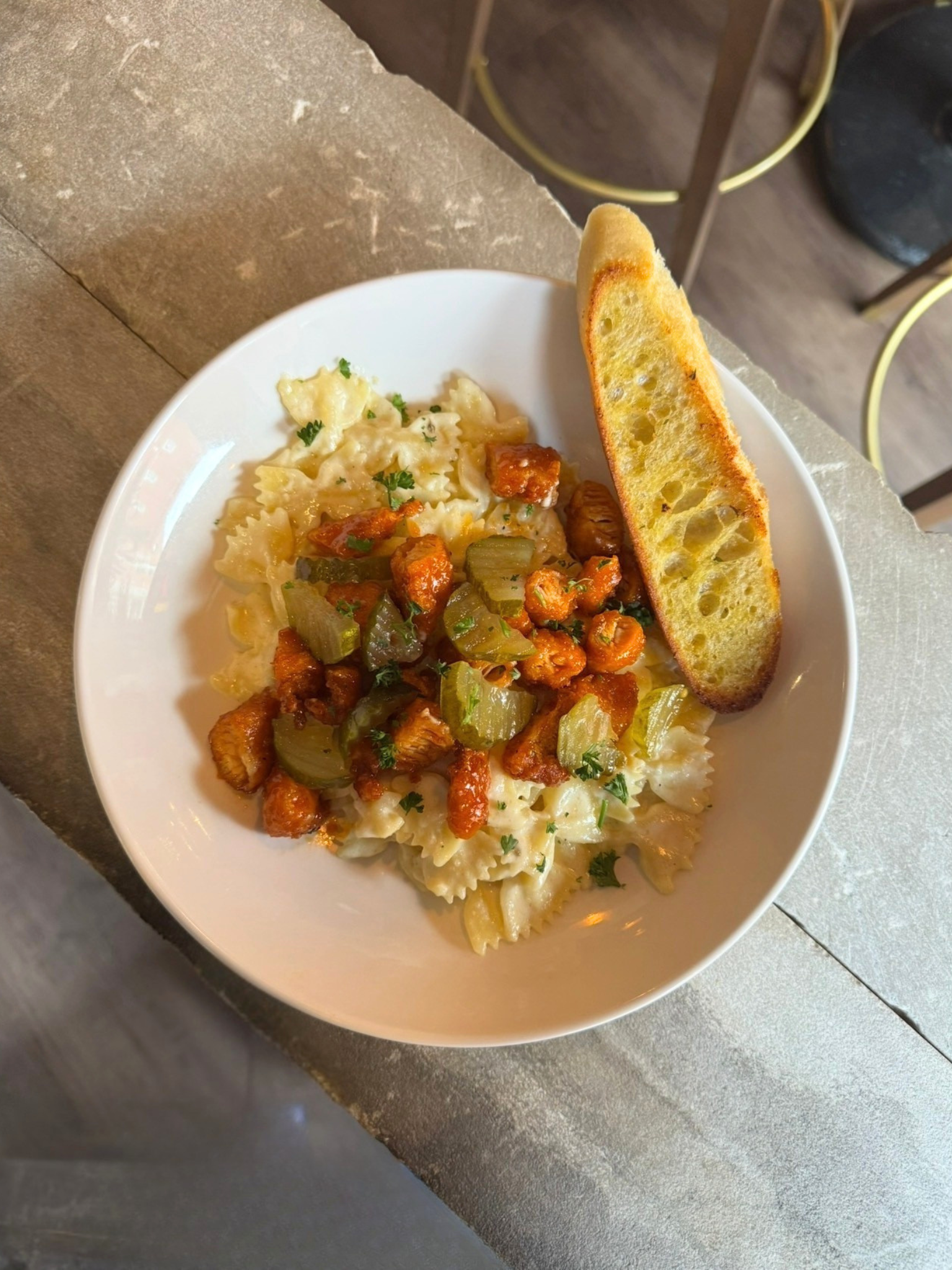 Hot Honey Chicken & Pasta Alfredo.