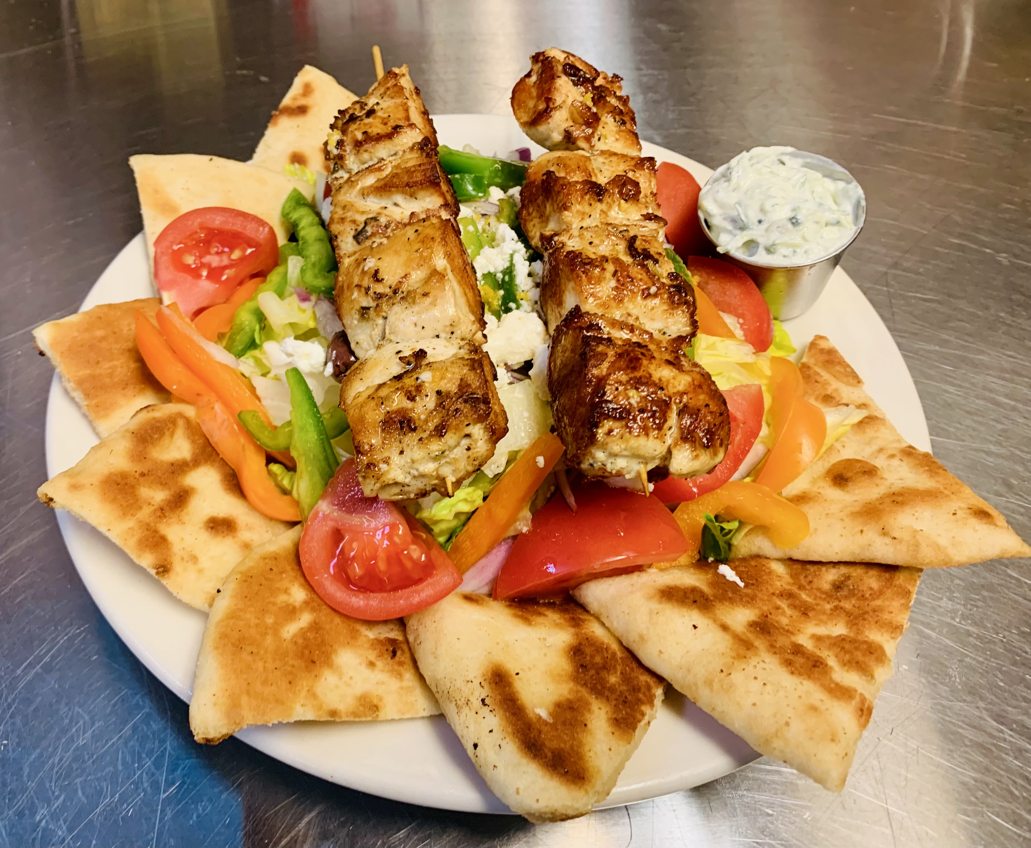 Dinner Chicken Kabob Platter.
