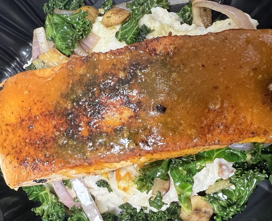 Whiskey Glazed Salmon.