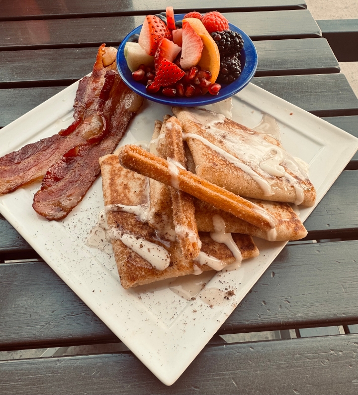 Cinnamon Churro Pancakes.